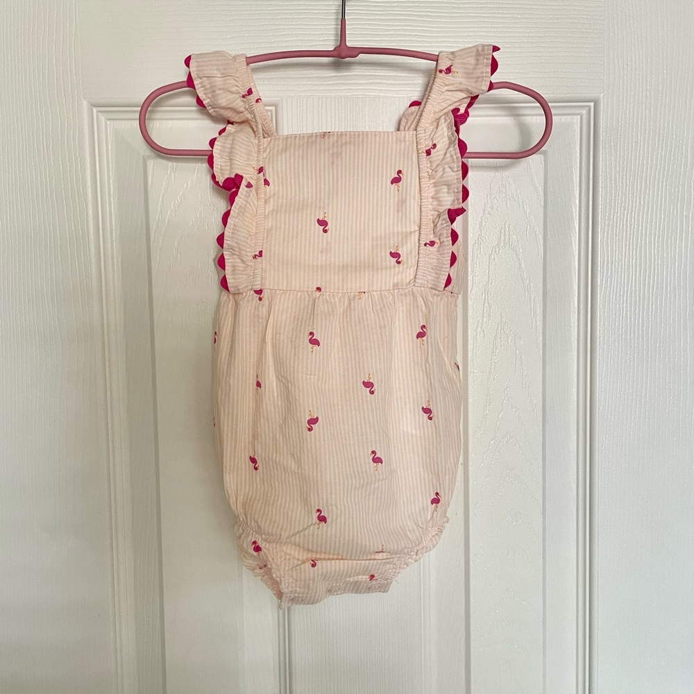 Carter’s Flamingo Stripe Bubble Romper in Pink